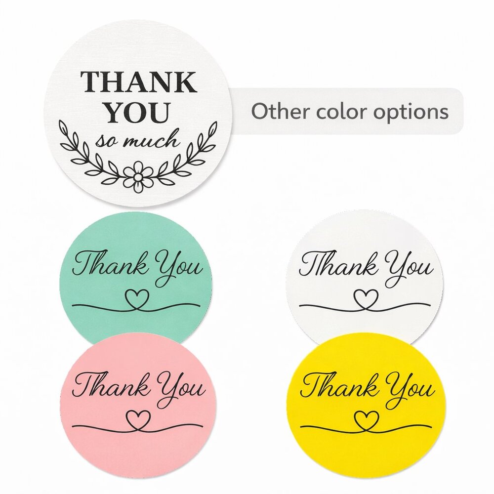 200 White 2inch Minimalist Thank You Stickers Matte Small Business Packaging - Picture 4 of 6